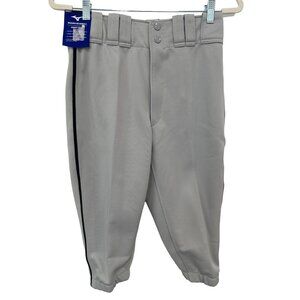 Mizuno Baseball Short Pants Adult Size Small Gray Black Polyester Sportswear NEW